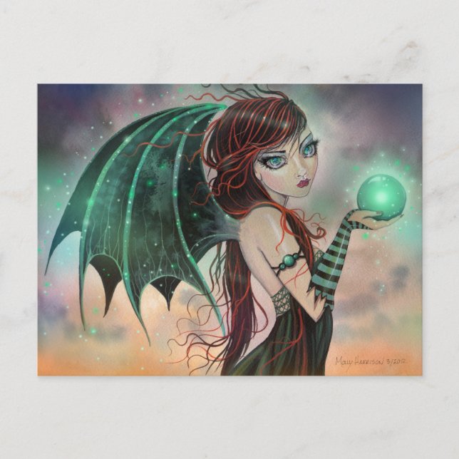 Tarjeta postal de arte de fantasía de hadas vampír (Anverso)