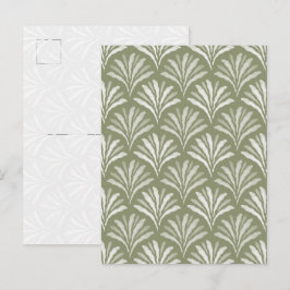 Tarjeta postal de arte de flor escalopada de oliva