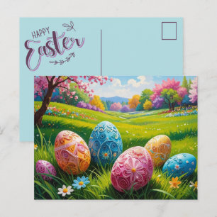 Tarjeta Postal de Arte de Huevo de Pascua