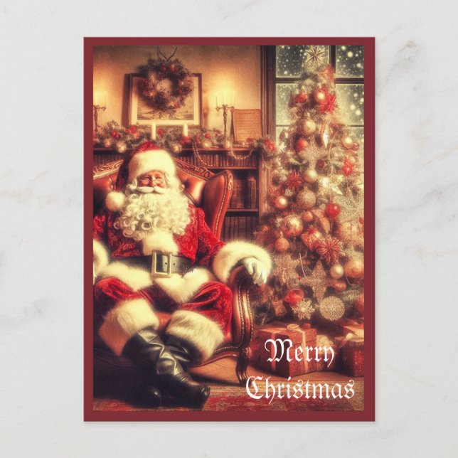 Tarjeta postal de arte de IA de Santa Claus de Nav (Anverso)
