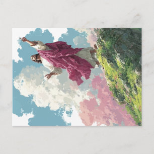 Tarjeta postal de arte de Jesús en la montaña - Cr