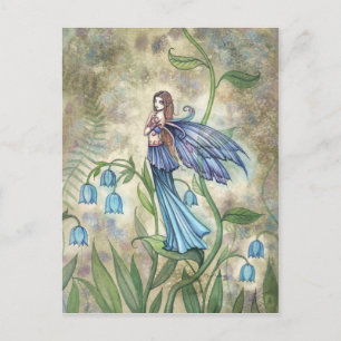 Tarjeta postal de arte de la hada de campana azul