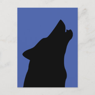 Tarjeta postal de arte de lobo aullador