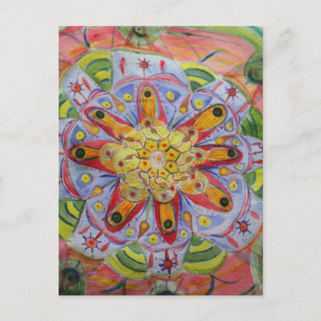 Tarjeta postal de arte de mandala (Anverso)