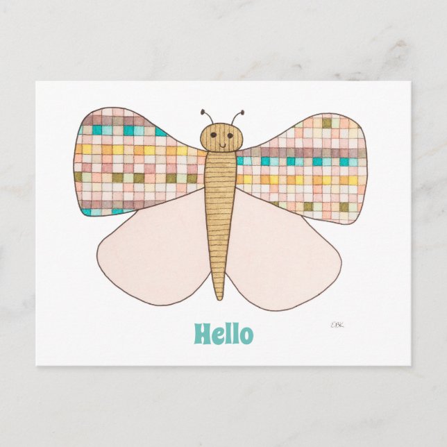 Tarjeta postal de arte de mariposa bonita-Erin Bri (Anverso)