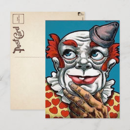 Tarjeta postal de arte de payaso espeluznante vint