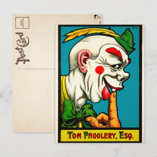 Tarjeta postal de arte de payaso vintage