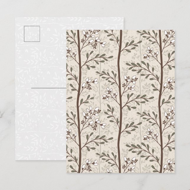 Tarjeta postal de arte de pequeños capullos floral (Anverso / Reverso)
