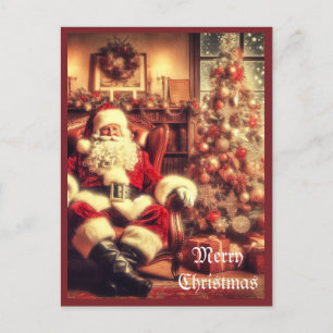 Tarjeta postal de arte de Santa Claus de Navidad v