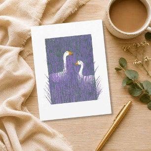 Tarjeta postal de arte de un ganso elegante en un 