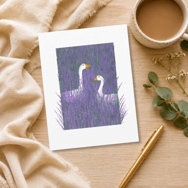 Tarjeta postal de arte de un ganso elegante en un  (Subido por el creador)
