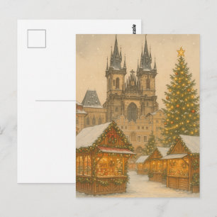 Tarjeta postal de arte de vacaciones de Navidad en