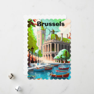 Tarjeta postal de arte de viaje de Bruselas, Arte 