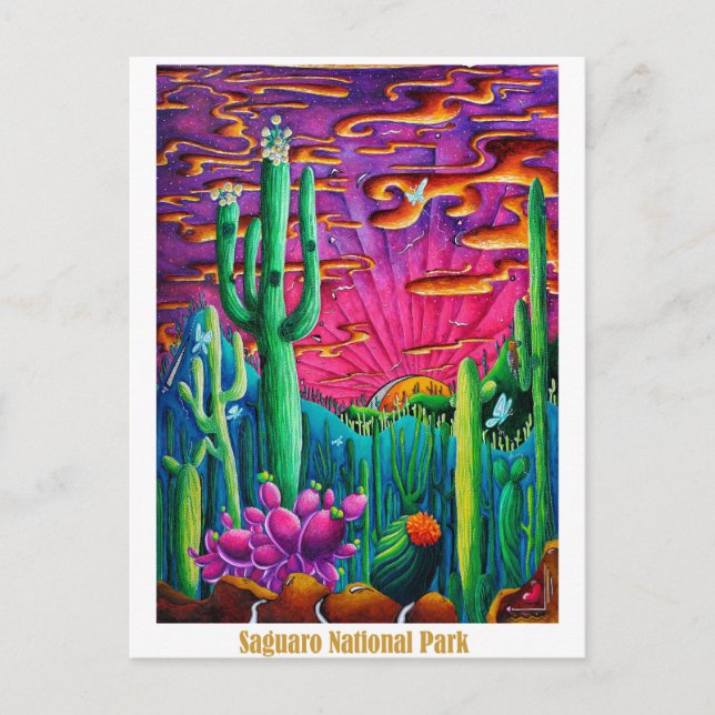 Tarjeta Postal de Arte de Viaje del Parque Naciona (Anverso)