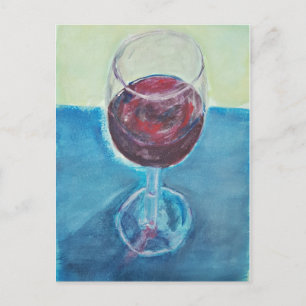 Tarjeta postal de arte de vino tinto   Tarjeta de 