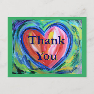 Tarjeta Postal de Arte del Corazón Agradecido