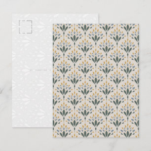 Tarjeta postal de arte floral botánico elegante