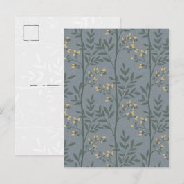Tarjeta postal de arte floral de raya botánica ele