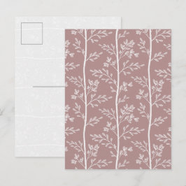 Tarjeta postal de arte floral de rosa antigua eleg