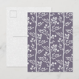 Tarjeta postal de arte floral lavanda púrpura eleg