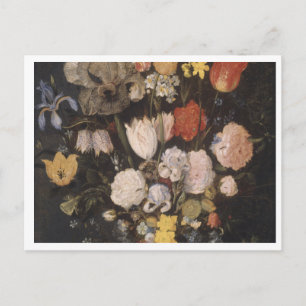 Tarjeta postal de arte floral oscuro clásico holan