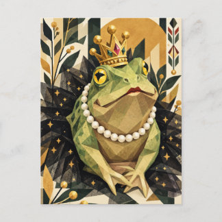 Tarjeta postal de arte geométrico de la Reina Rana