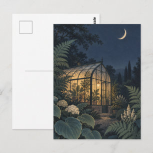 Tarjeta postal de arte nocturno botánico de invern