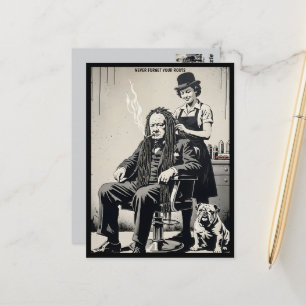 Tarjeta Postal de Arte Satírico al Estilo de Banks
