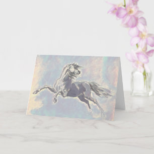Tarjeta postal de arte soñador de caballo ilustrad