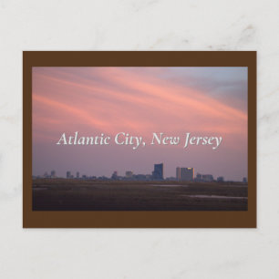 Tarjeta postal de Atlantic City al atardecer