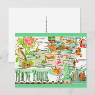 Tarjeta postal de atracciones de Nueva York