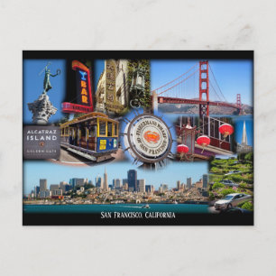 Tarjeta postal de atracciones turísticas emblemáti