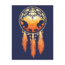 Tarjeta postal de atrapasueños de elefante