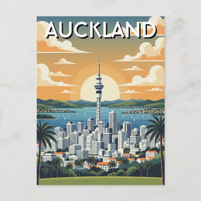 Tarjeta postal de Auckland Nueva Zelanda (Anverso)