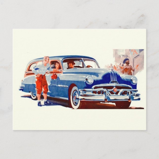 Tarjeta postal de automóvil clásico (Anverso)