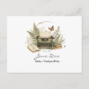 Tarjeta postal de autor de acuarela, helecho flora