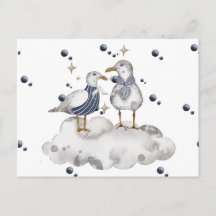 Tarjeta postal de aventura de gaviota | Arte coste