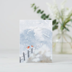 Tarjeta postal de aves acuarelas   Naturaleza artí