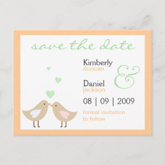 Tarjeta Postal de Aves de Amor para Guardar la Fec