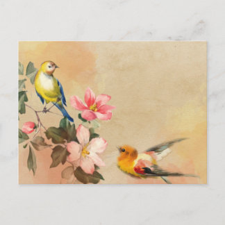 Tarjeta postal de aves de época