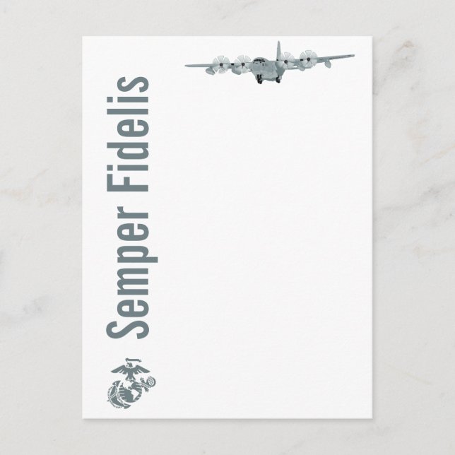 Tarjeta postal de aviación C-130 USMC (Anverso)