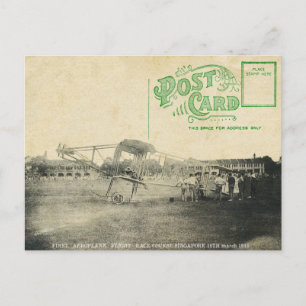 Tarjeta postal de aviación de Singapur antigua