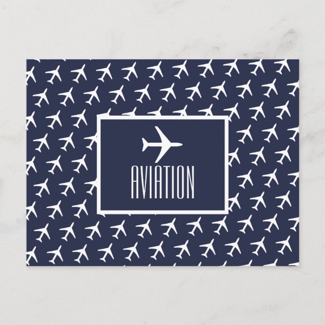 Tarjeta postal de aviación Funky White Plane Pilot (Anverso)