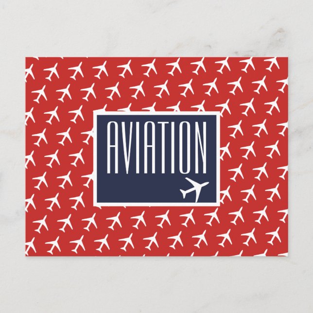 Tarjeta postal de aviación Funky White Plane Pilot (Anverso)