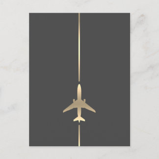 Tarjeta postal de aviación minimalista