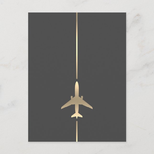 Tarjeta postal de aviación minimalista (Anverso)