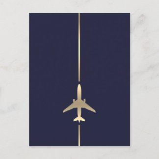 Tarjeta postal de aviación minimalista