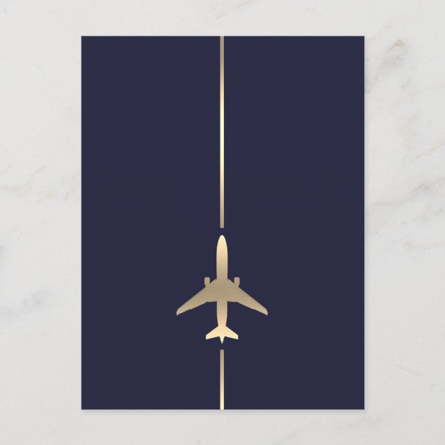 Tarjeta postal de aviación minimalista (Anverso)