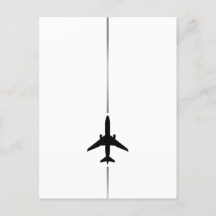 Tarjeta postal de aviación minimalista