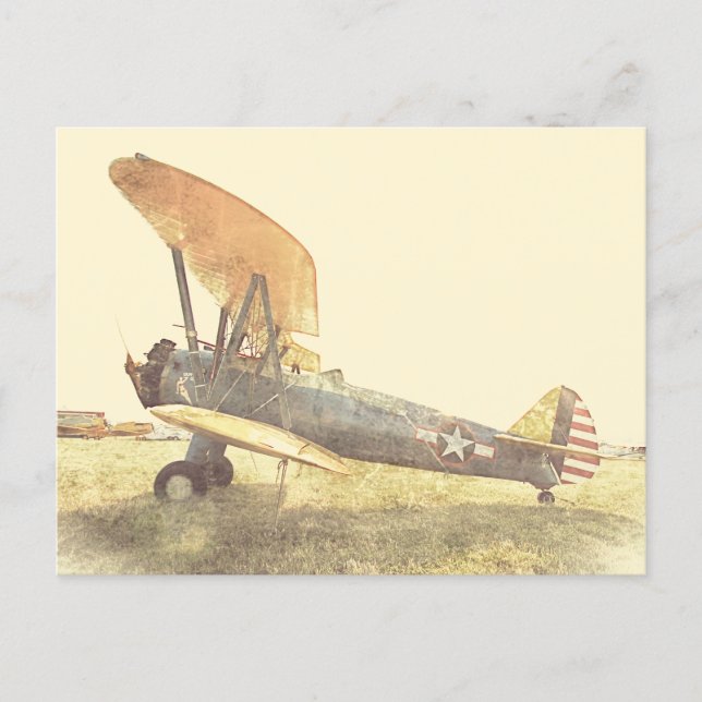 Tarjeta postal de aviones biplanos de combate anti (Anverso)